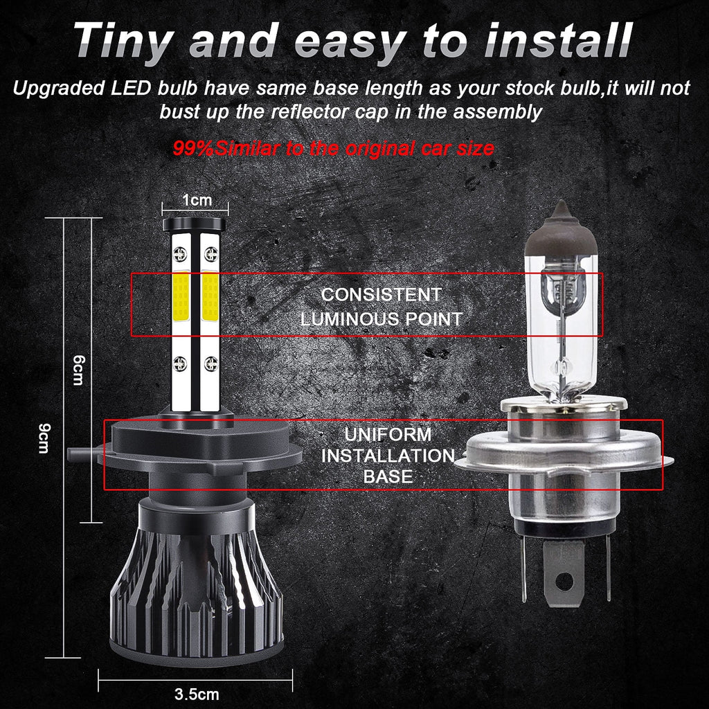 H4 High/Low Beam + H11 Fog Beam LED Headlight Bulbs 6000K Cool White W61528