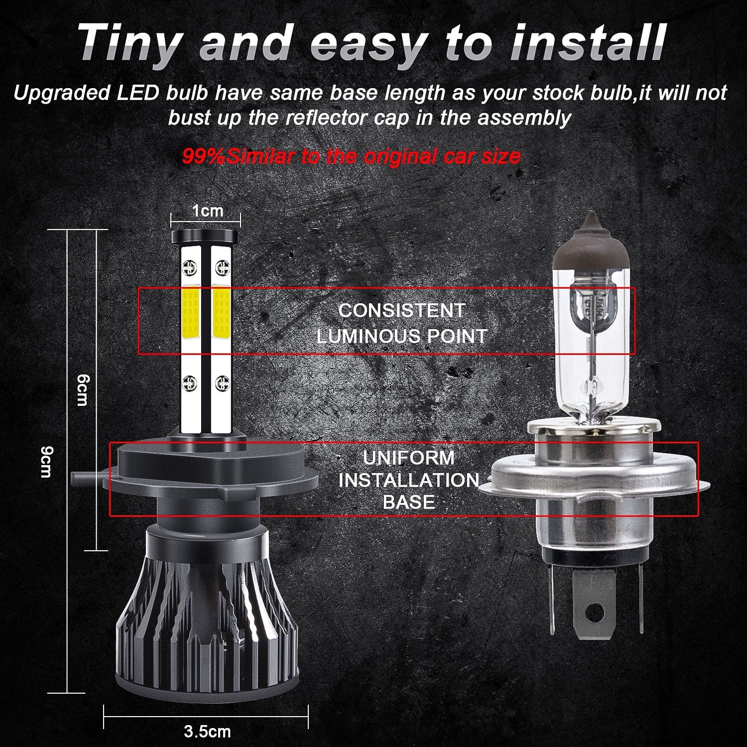 H4 High/Low Beam + H11 Fog Beam LED Headlight Bulbs 6000K Cool White W61528