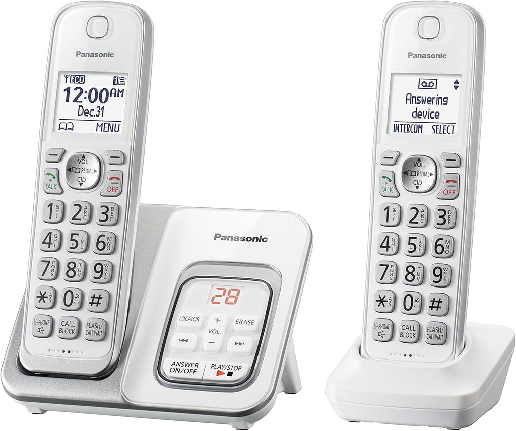 Cordless Phone with Answering Machine and Smart Call Block - 2 Handsets Y175485