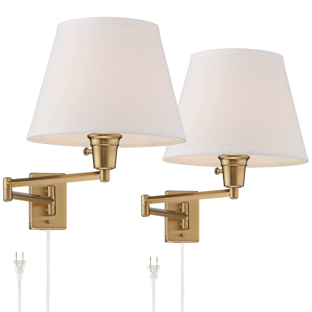 Antique Brass Swing Arm Wall Lamp Set of 2 A342841