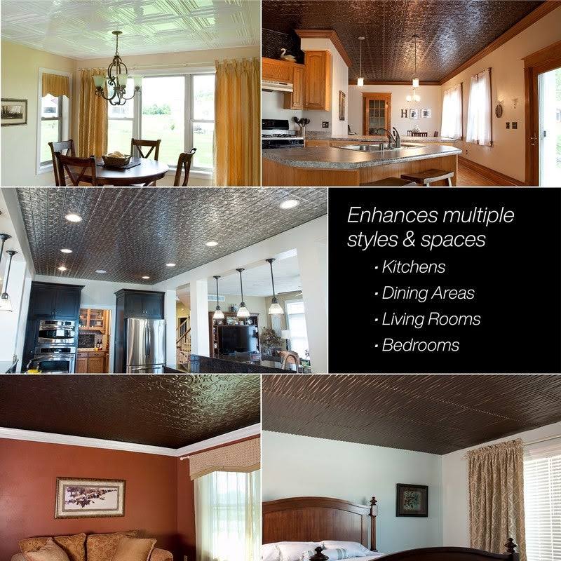 Oil-Rubbed Bronze Glue Up Ceiling Tile 5 Pack J352
