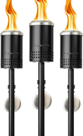 3 Pack Backyard Torches, Cold-Rolled Steel, Adjustable Height 37.75-52.5 in K867429