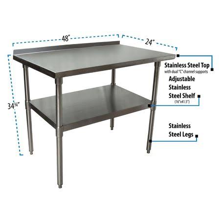 Stainless Steel Work Table with Undershelf V88173