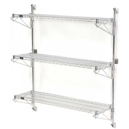 Chrome Wall Mount Wire Shelving 3 - Shelf Starter M269884