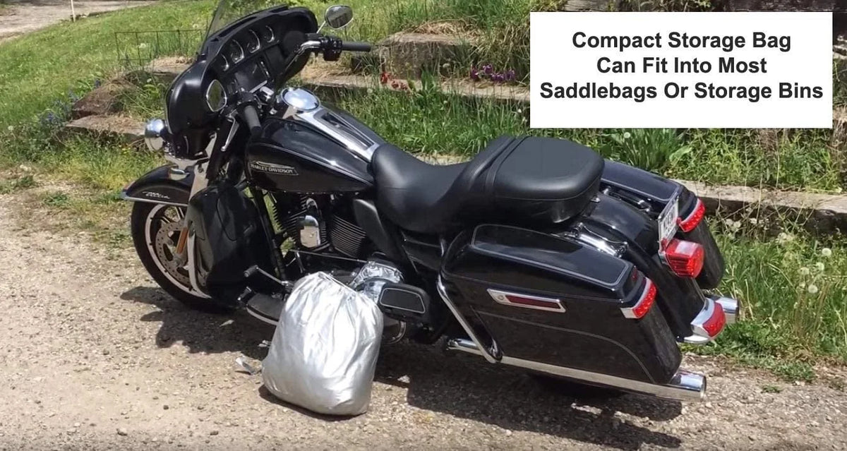 Motorcycle Cover with Reinforced Securing Straps and Storage Bag R627190
