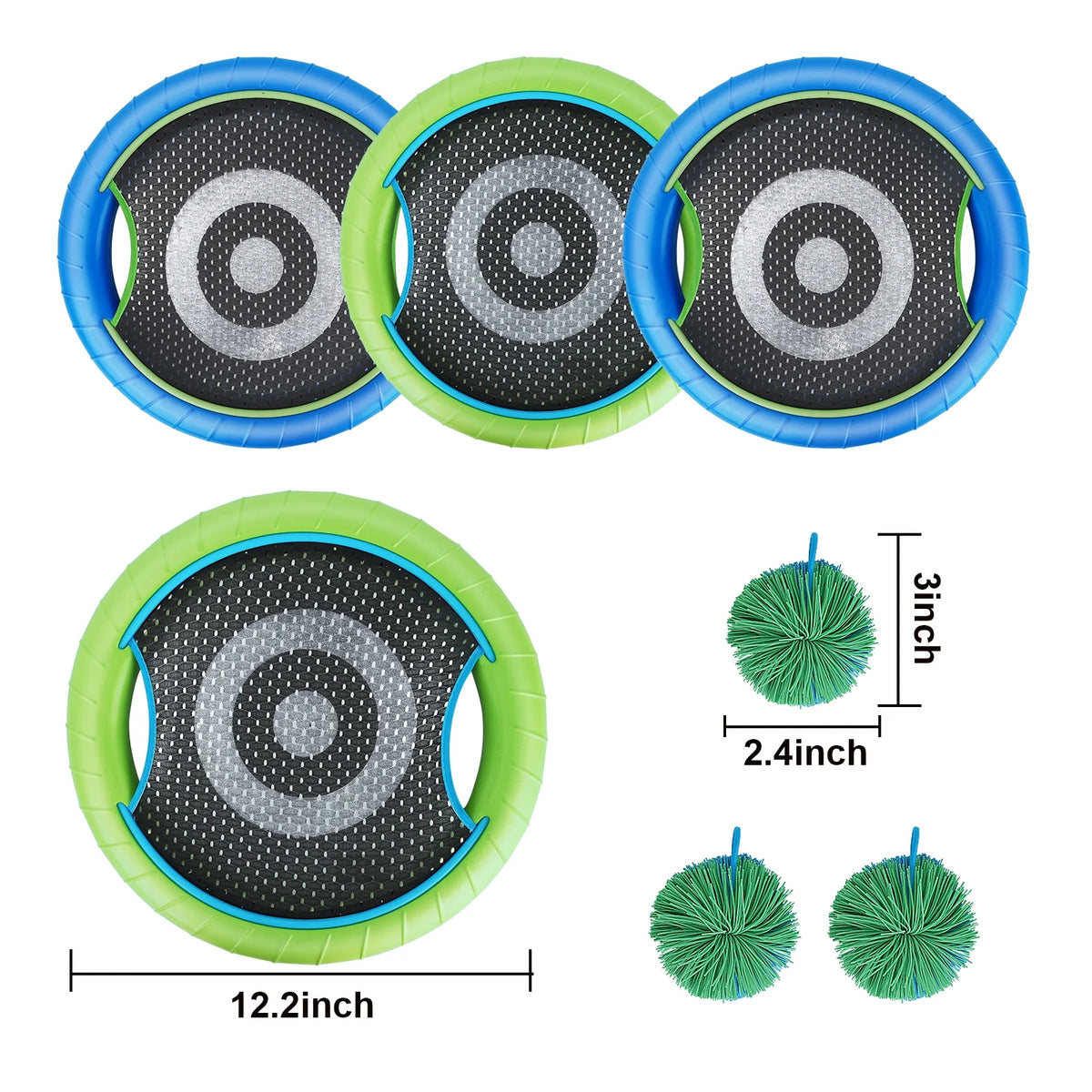 Trampoline Paddles for 4 Players, Bouncy Disc Paddle Ball Game Frisbee Set Q40243