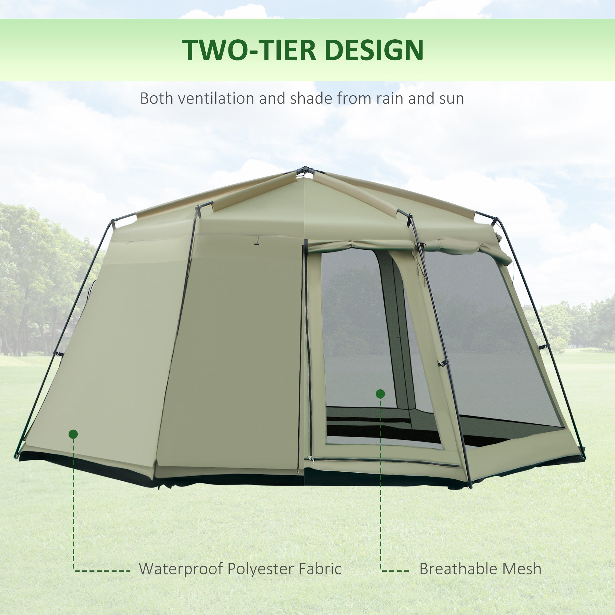 10 Person Large Family Camping Tent with 6 Windows I255