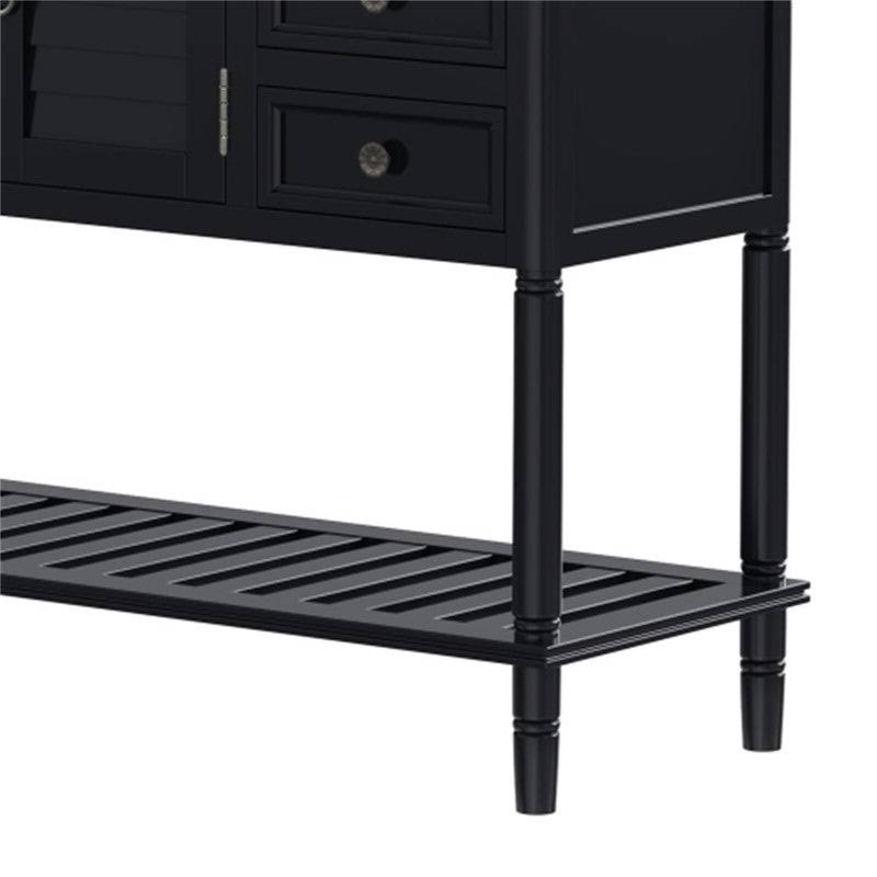 Blue 6 Drawer Console Table with Cabinet and Shelf S809