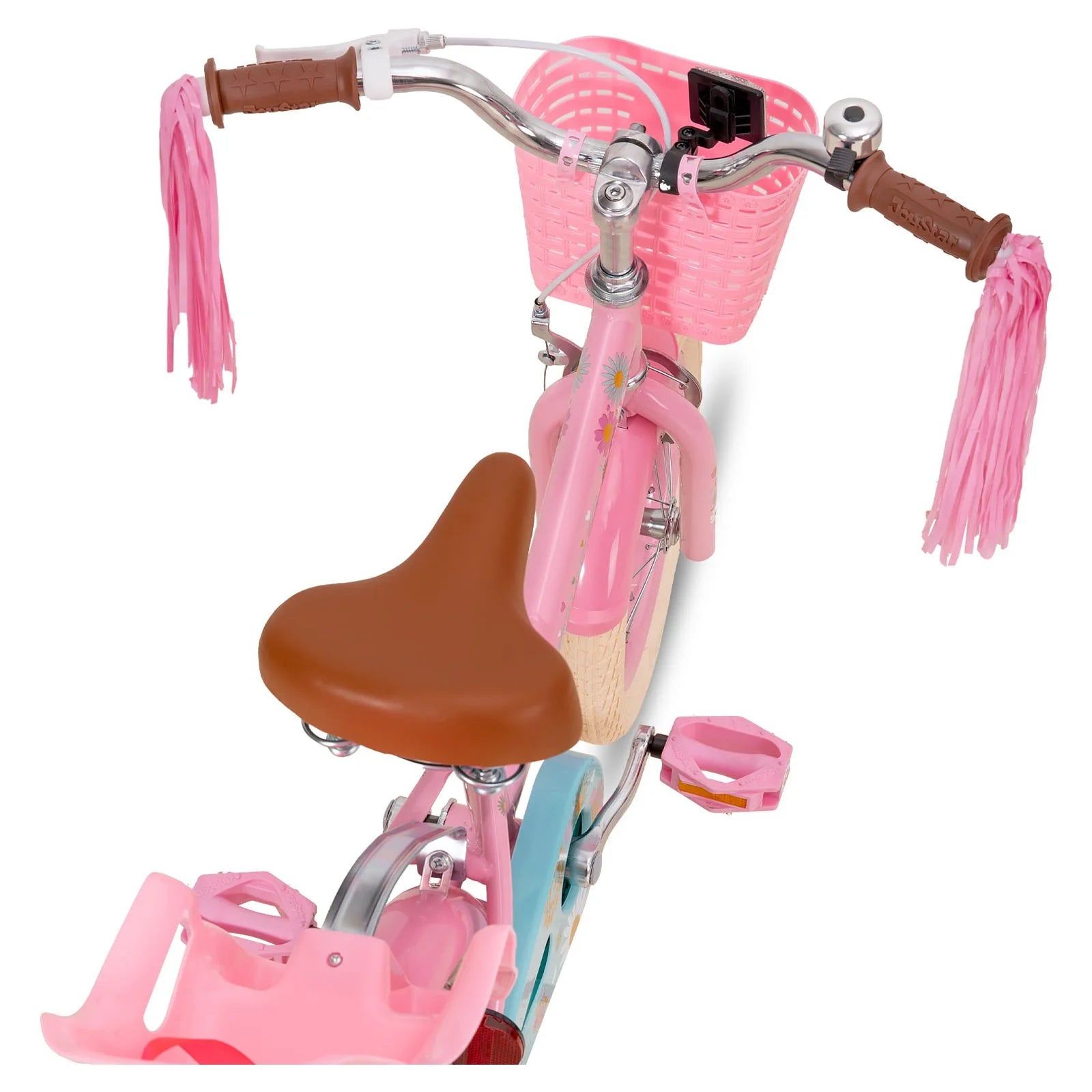 16 inch Kids Bike with Handbrake Training Wheels Basket Pink X100