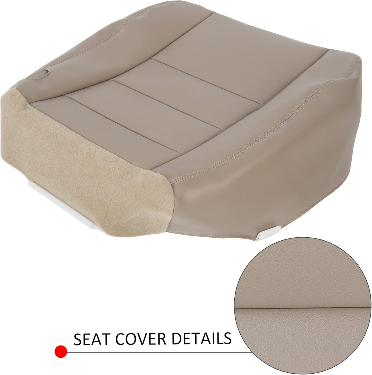 Tan Leather Bottom Seat Cover Pack of 2 I1253