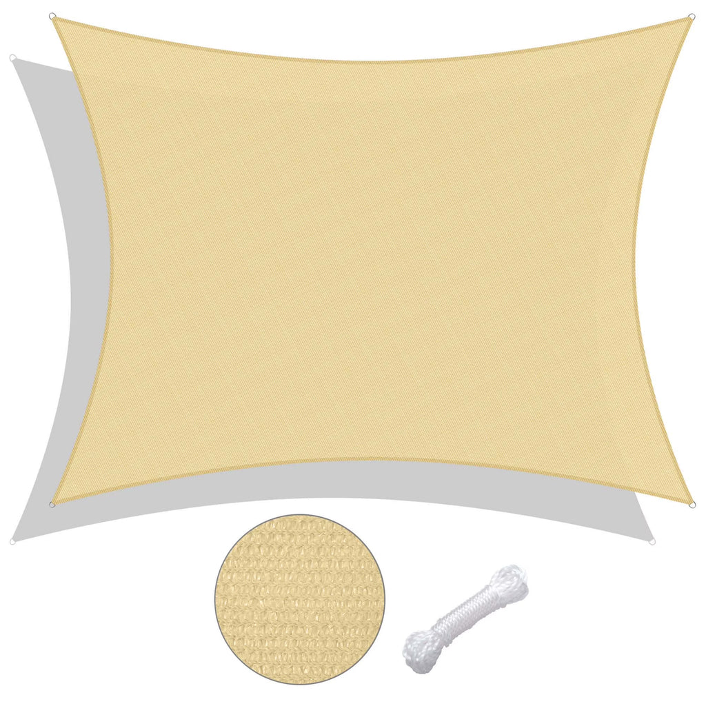 16x12 Ft 97% UV Block Rectangle HDPE Sun Shade Sail Canopy K876