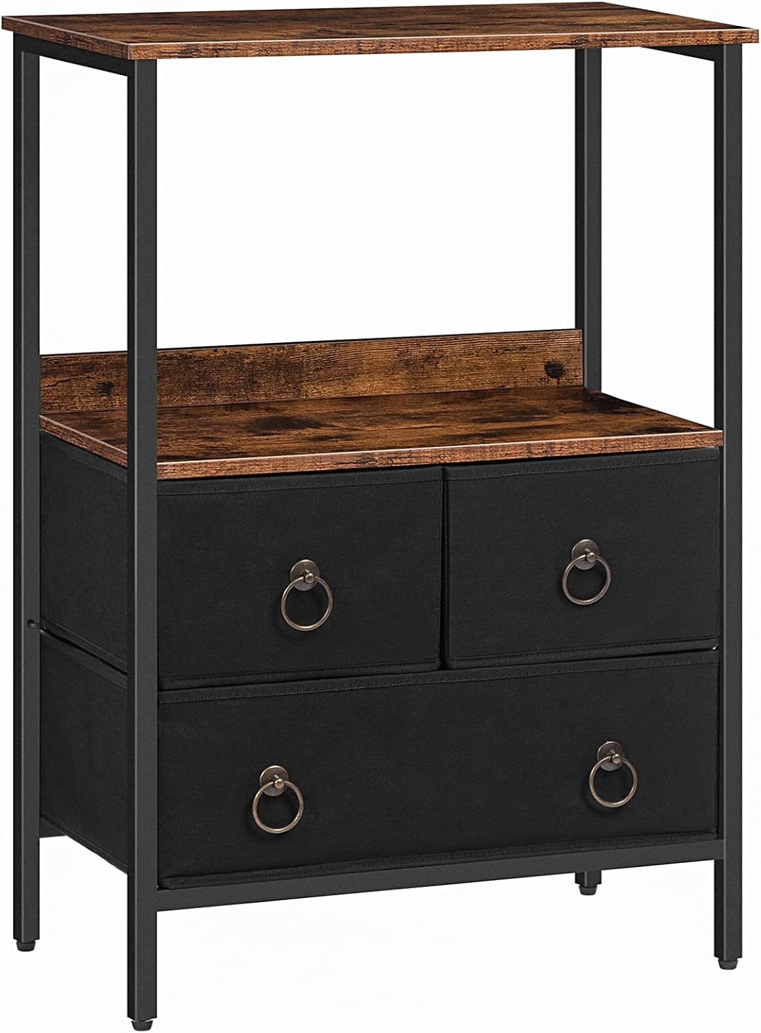 3 Drawer Steel Frame Storage Tower with Open Shelve N64986