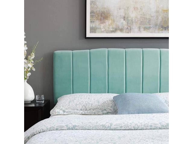 Mint Channel Tufted Velvet Twin Headboard E45269