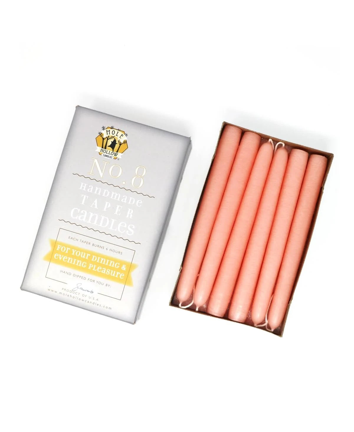 Colonial Pink Taper Candles, Set of 12 K4469