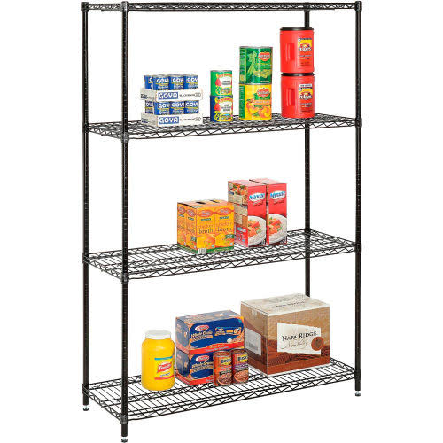 Black Epoxy Wire Shelving Unit V80469