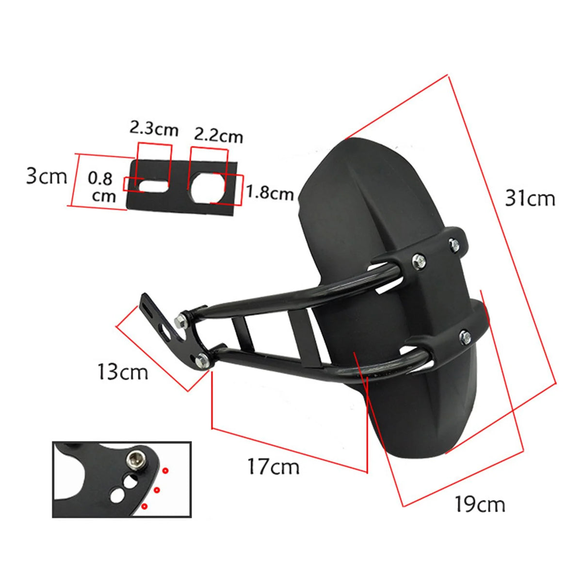 Electric Bike Rear Mudguard Cover ABS Parts Horizontal Bracket Q208