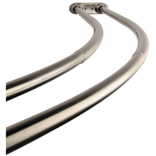 Double Adjustable Curved Shower Rod in Satin Nickel Y43896
