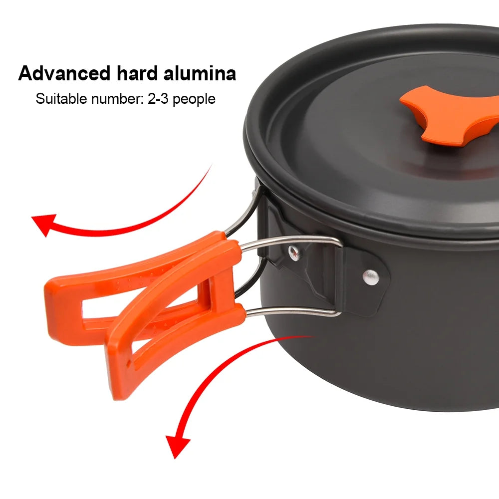 10Pcs Non-stick Aluminum Camping Cookware Set A37682