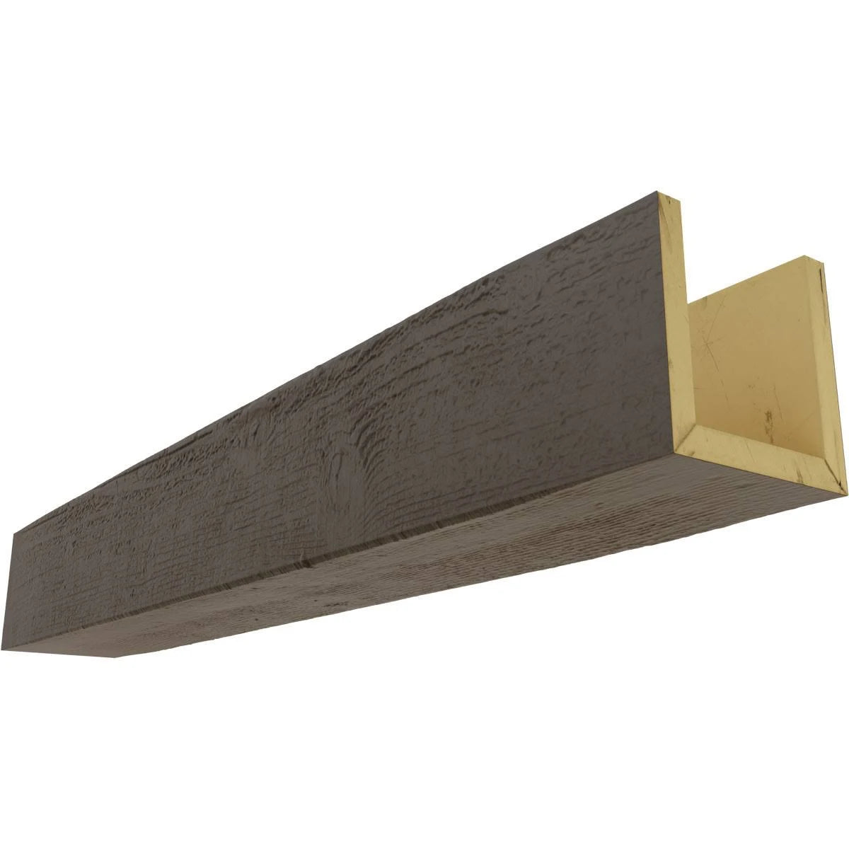 10x22W x 4x22H x 8&L 3-Sided Rough Sawn Faux Wood Ceiling Beam G5505