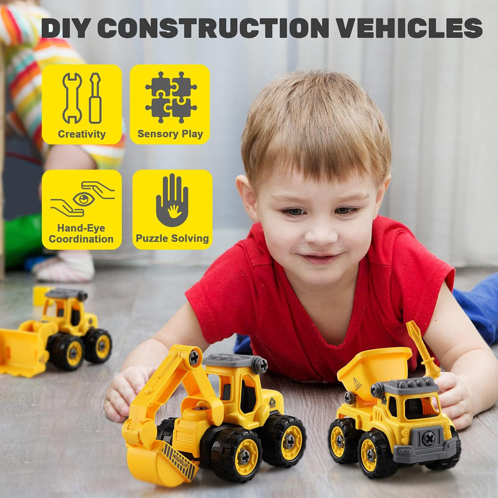 Take Apart Construction Vehicles Truck Toys Set with Drills Z3579