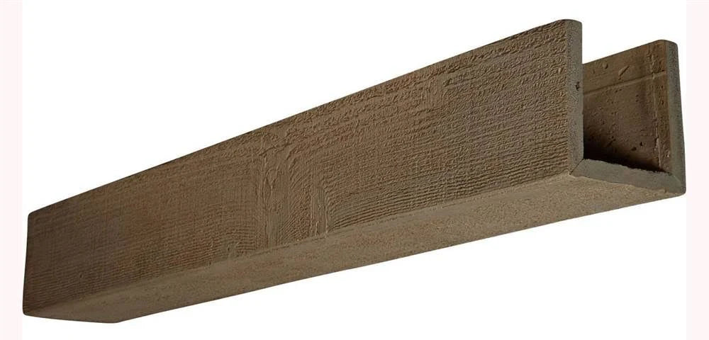 10x22W x 4x22H x 8&L 3-Sided Rough Sawn Faux Wood Ceiling Beam G5505