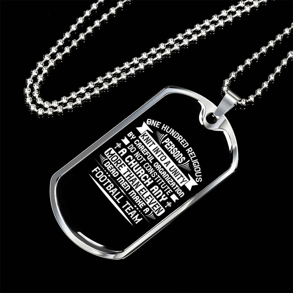 Stainless Steel or 18k Gold Dog Tag Necklace with 24" Chain A3598