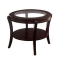 Espresso Glass Top End Table A1291