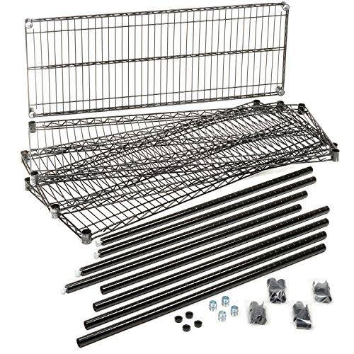 Black Epoxy Wire Shelving Unit V80469