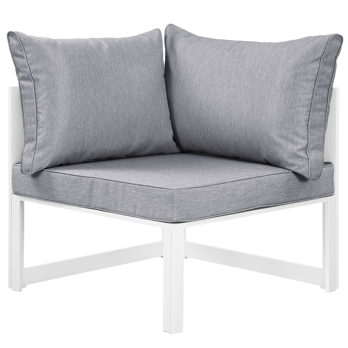 White Grey Fabric Outdoor Patio Sectional Sofa Set V2331