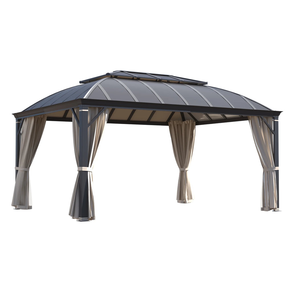 12'x16' Hardtop Aluminum Patio Gazebo with Aluminum Composite Double Roof T695771