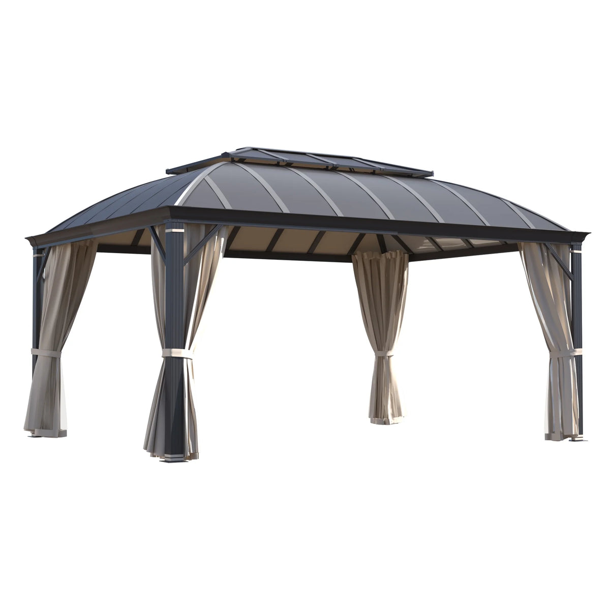 12'x16' Hardtop Aluminum Patio Gazebo with Aluminum Composite Double Roof T695771
