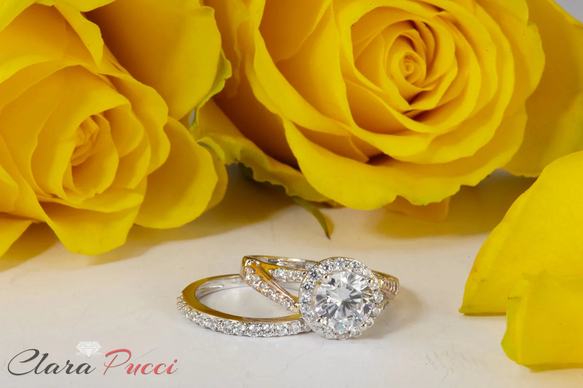 18K White Rose Gold Halo Engagement Ring with Diamond H330288