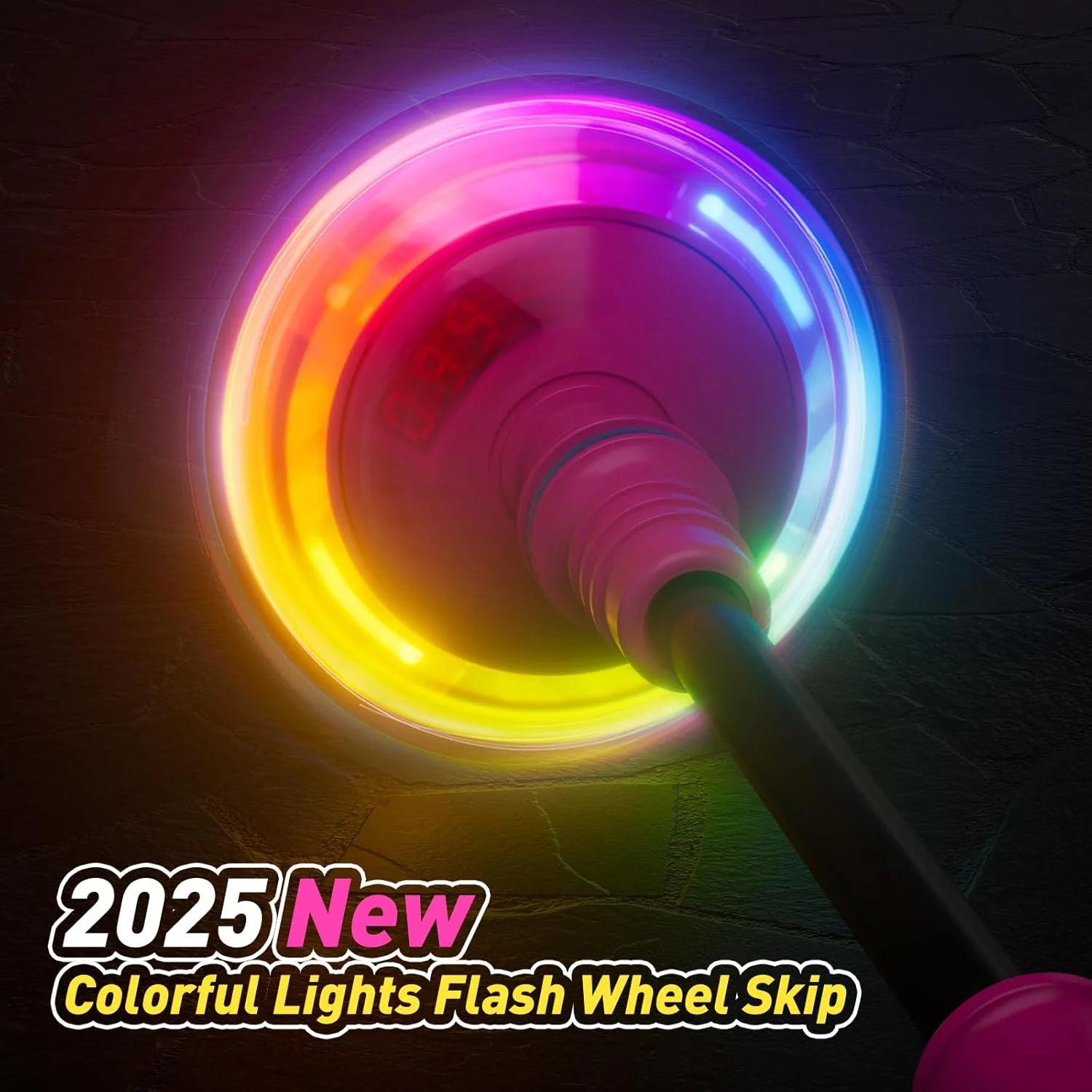 Foldable Ankle Skip Ball Toy with LED Counter and Flashing Lights Y4986
