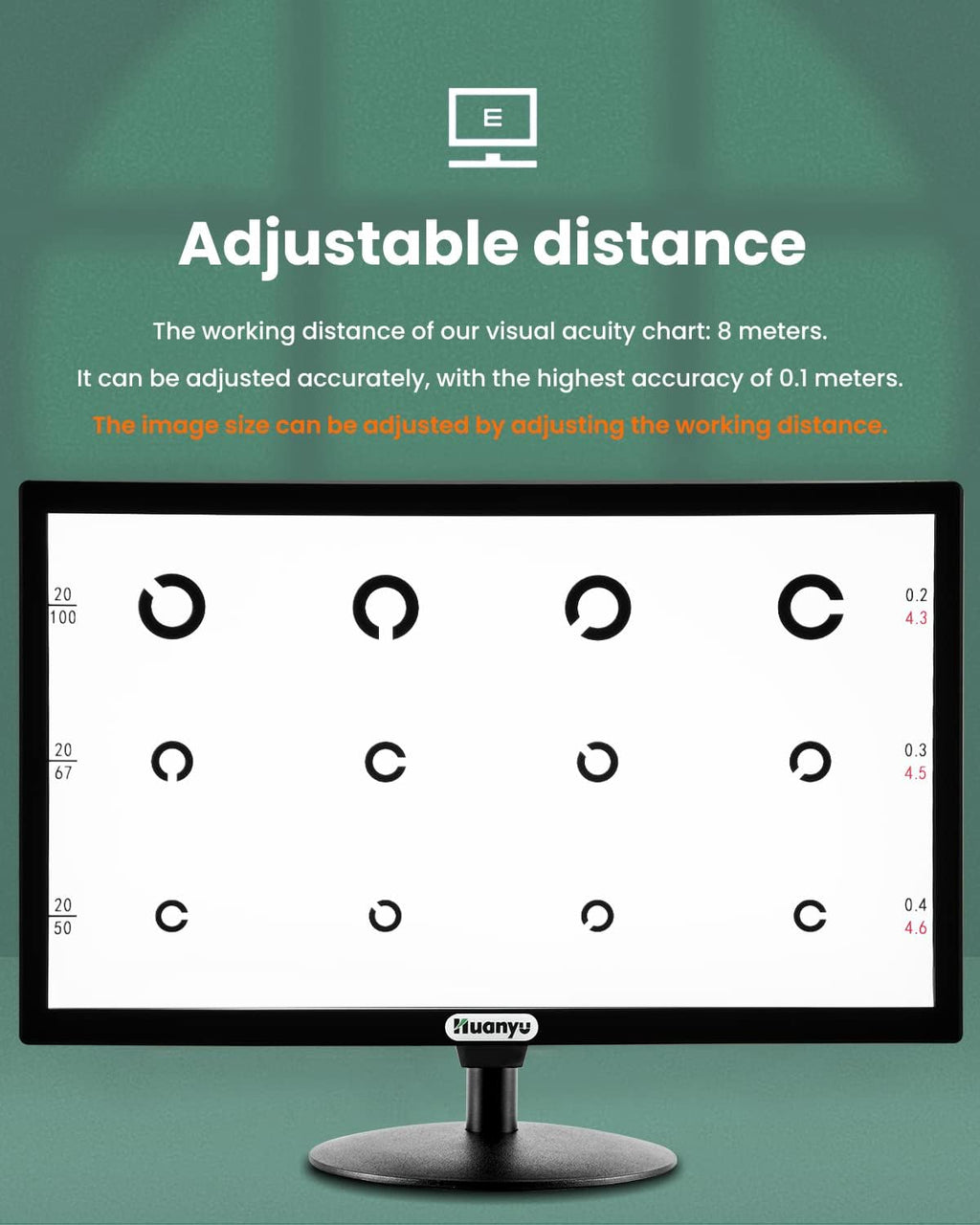 23inch LCD Electronic Visual Acuity Chart Optometry Tester with Remote J318436