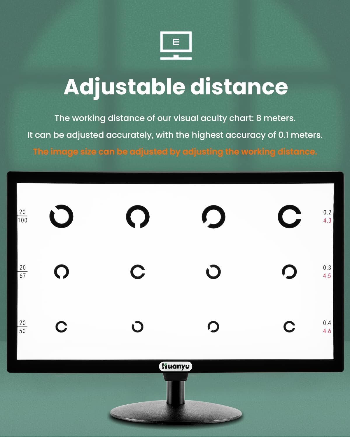 23inch LCD Electronic Visual Acuity Chart Optometry Tester with Remote J318436