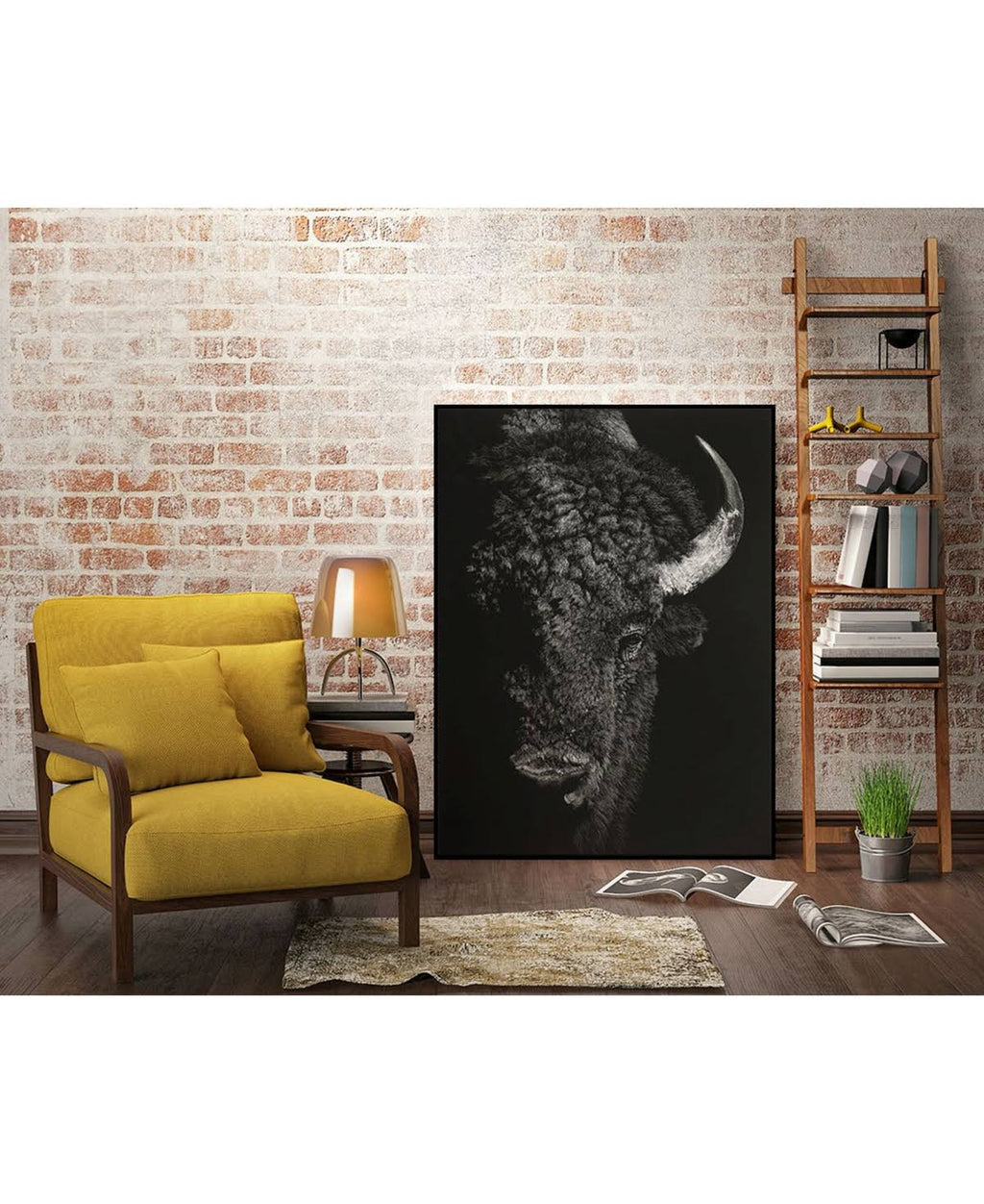 Framed Canvas Art Block - Tan S5866