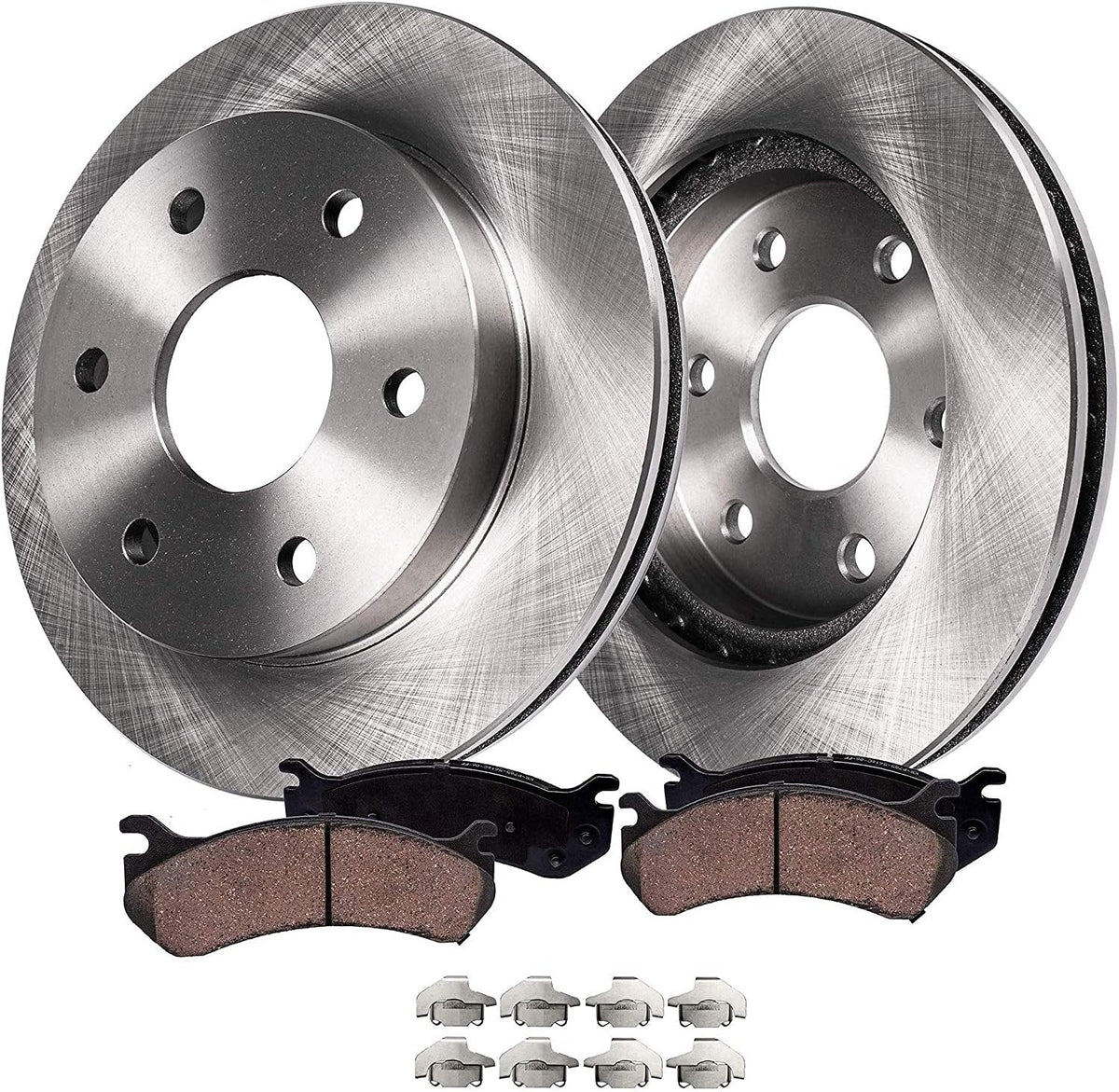 6-Lug Front Disc Rotors Ceramic Brake Pads 4pc Set J2136