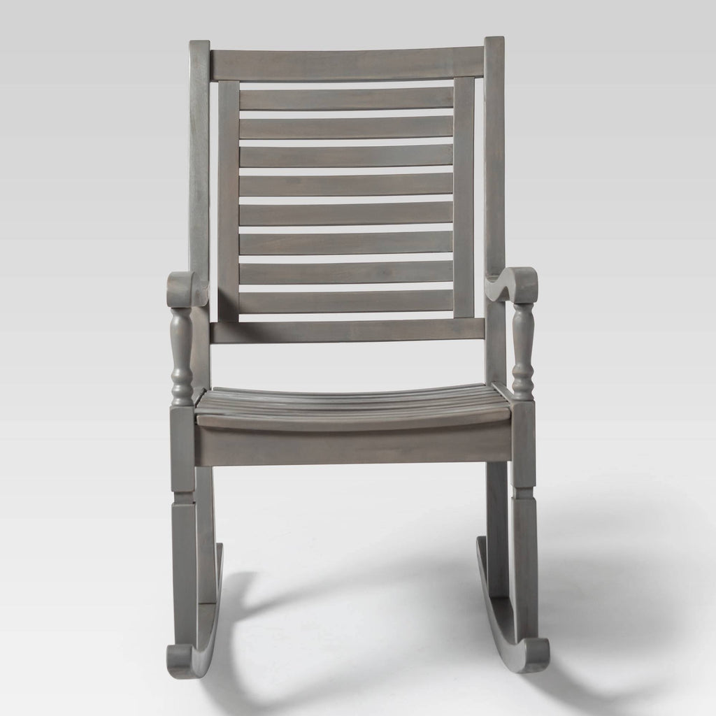 Gray Wash Acacia Wood Outdoor Rocking Chair E7611