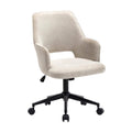 Beige Swivel Velvet Upholstered Office Chair with Adjustable Height R5422