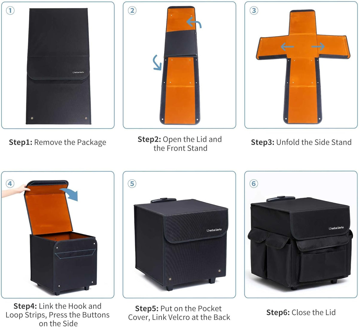 Collapsible Rolling Cart with Telescoping Handle and Organizer Bag O429