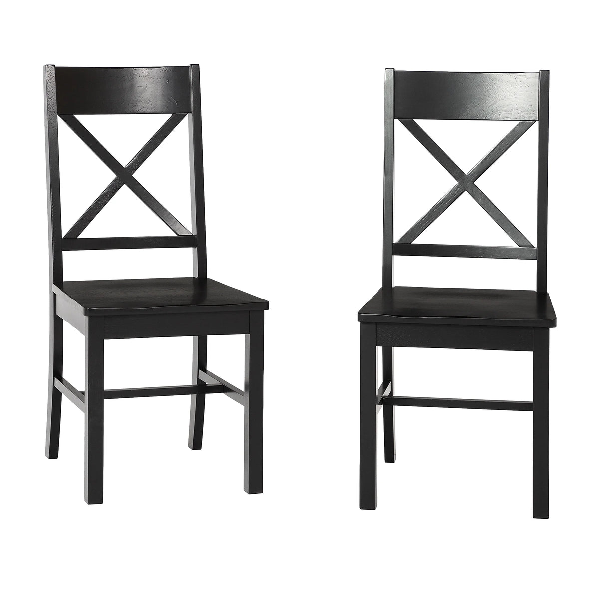 Antique Black Wood Dining Chairs, Set of 2 K828844