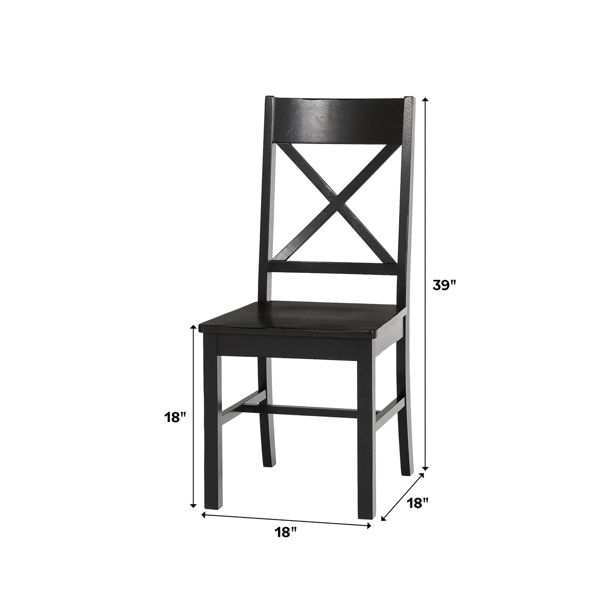 Antique Black Wood Dining Chairs, Set of 2 K828844