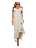 Ivory Off Shoulder Maxi Dress V714