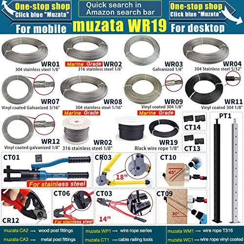 Black Wire Rope Cable Railing T316 Stainless Steel L228
