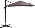 Gray 8ft Square Offset Cantilever Patio Umbrella with Cross Base V368463