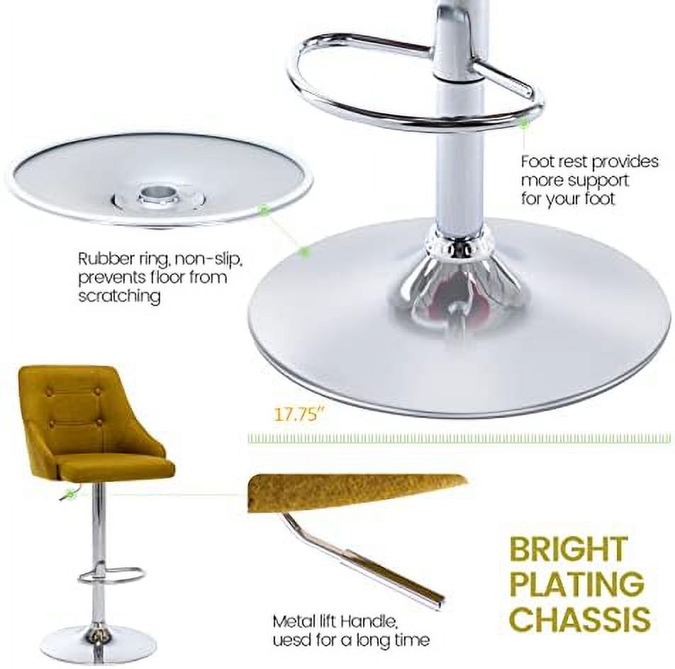 Adjustable Fabric Tufted Swivel Barstool with Back O45129