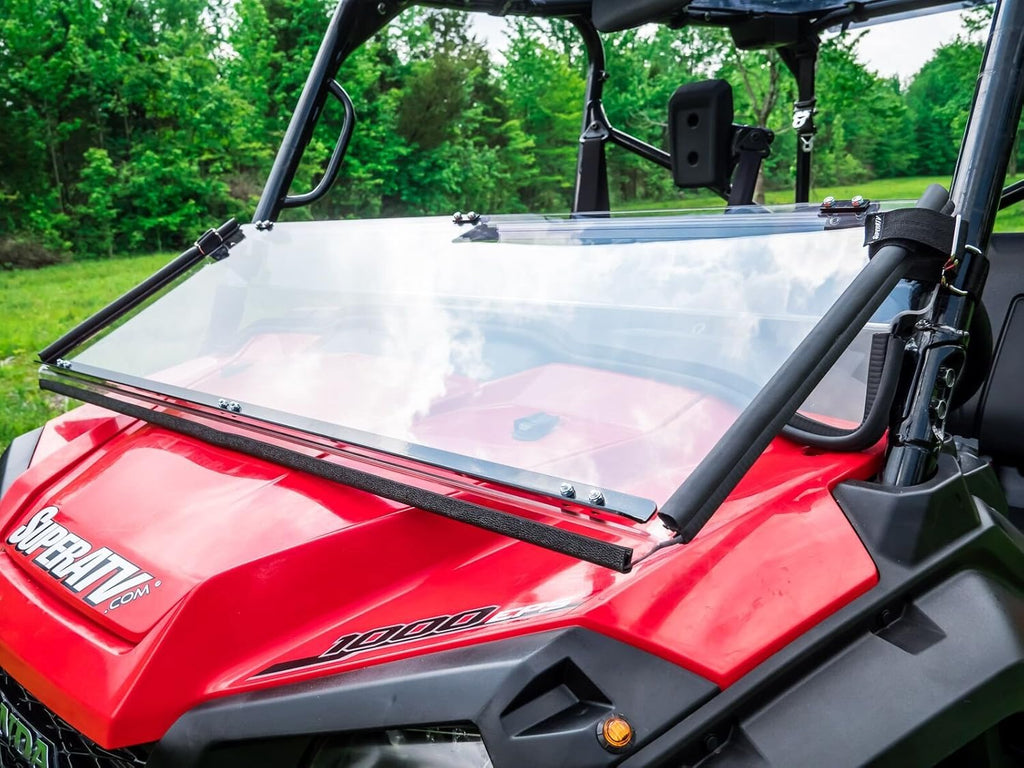 Heavy Duty Scratch Resistant Flip/Fold Down 2-in-1 Windshield 1/4 Thick Polycarbonate Hard Coated K843