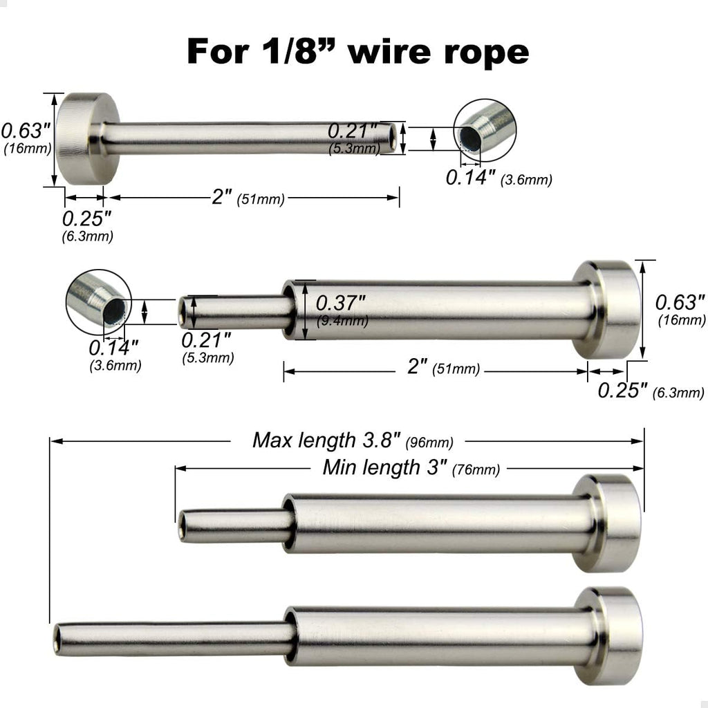 20 Pairs 1/8 T316 Stainless Steel Cable Railing Kit K6283