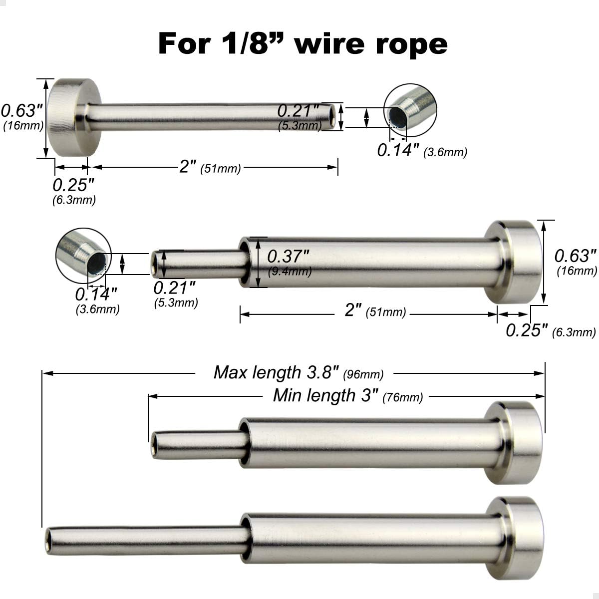 20 Pairs 1/8 T316 Stainless Steel Cable Railing Kit K6283