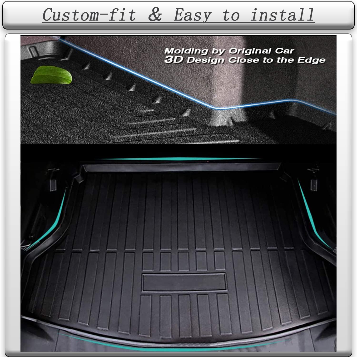 Black TPO Cargo Liners for Ford Escape 2013-2019, Pack of 2 G71837